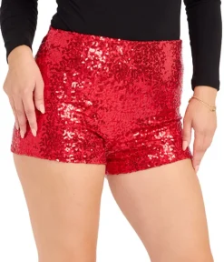 Tipsy Elves Women's Red Sequin Shorts
