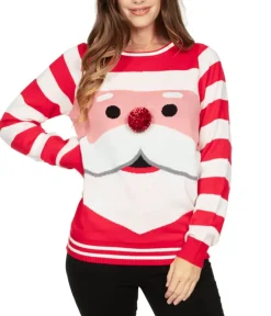 Tipsy Elves Women's Santa's Close Up Ugly Christmas Sweater Online
