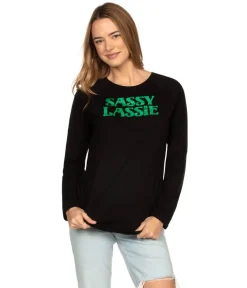 Tipsy Elves Women's Sassy Lassie Long Sleeve Shirt Hot