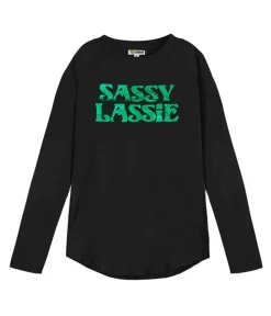 Tipsy Elves Women's Sassy Lassie Long Sleeve Shirt Hot