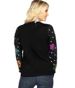Tipsy Elves Women's Sequin Snowfall Ugly Christmas Cardigan Sweater New