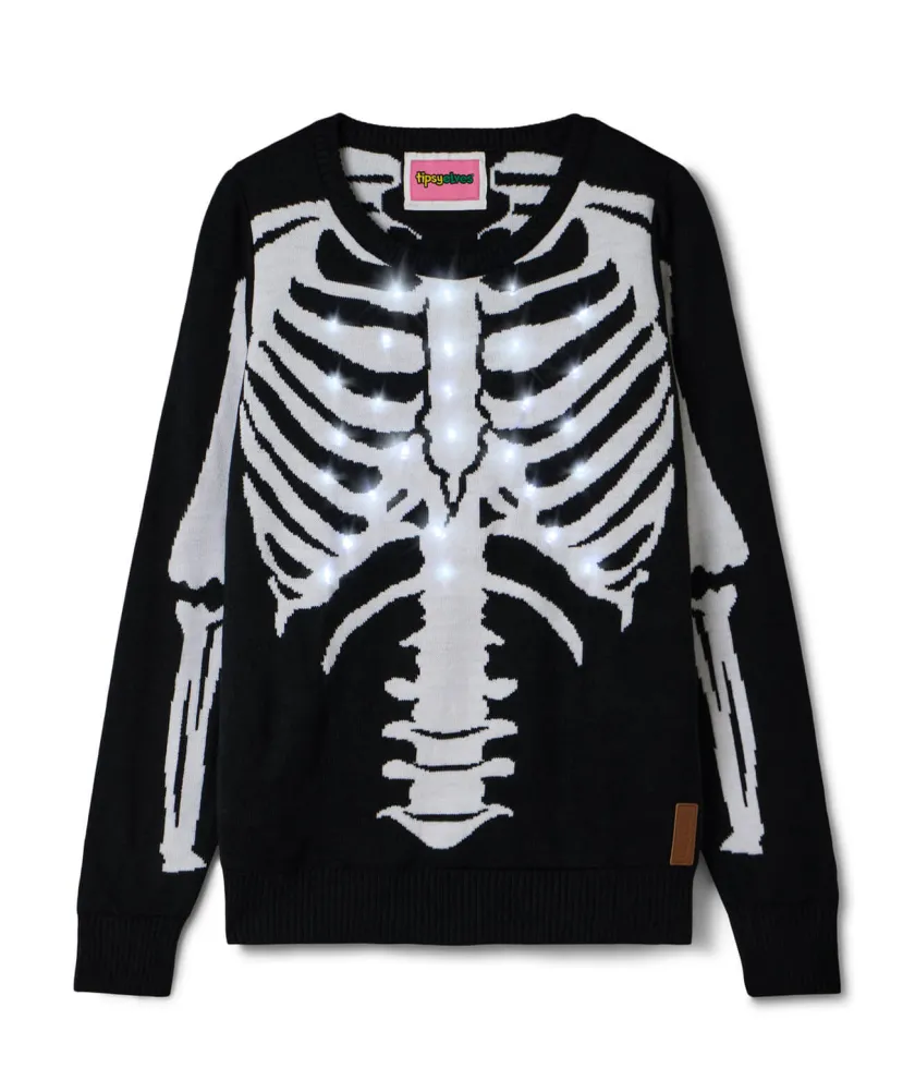Tipsy Elves Women's Skeleton Light Up Sweater Best