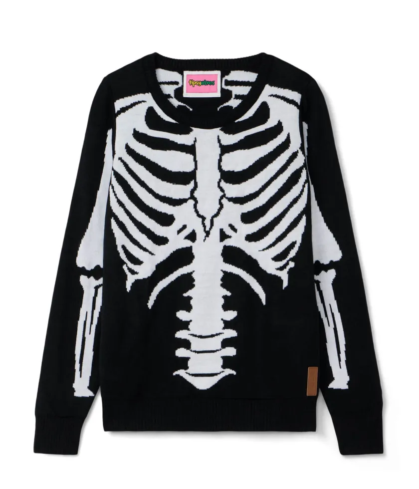 Tipsy Elves Women's Skeleton Light Up Sweater Best