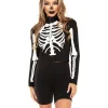 Tipsy Elves Women's Skeleton Long Sleeve Crop Top Outlet