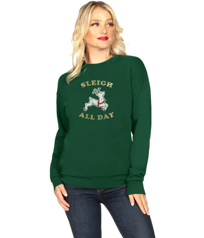 Tipsy Elves Women's Sleigh All Day Crewneck Sweatshirt