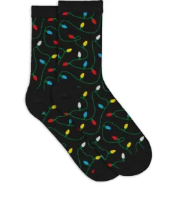 Tipsy Elves Women's String of Lights Crew Socks (Fits Sizes 6-11W) Clearance