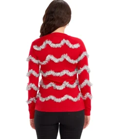 Tipsy Elves Women's Tinsel Ugly Christmas Cardigan Sweater Best