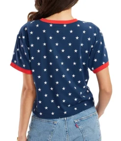 Tipsy Elves Women's USA Takes Gold Sequin Cropped Tee Hot