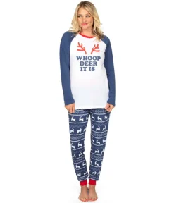 Tipsy Elves Women's Whoop Deer It Is Pajama Set Hot